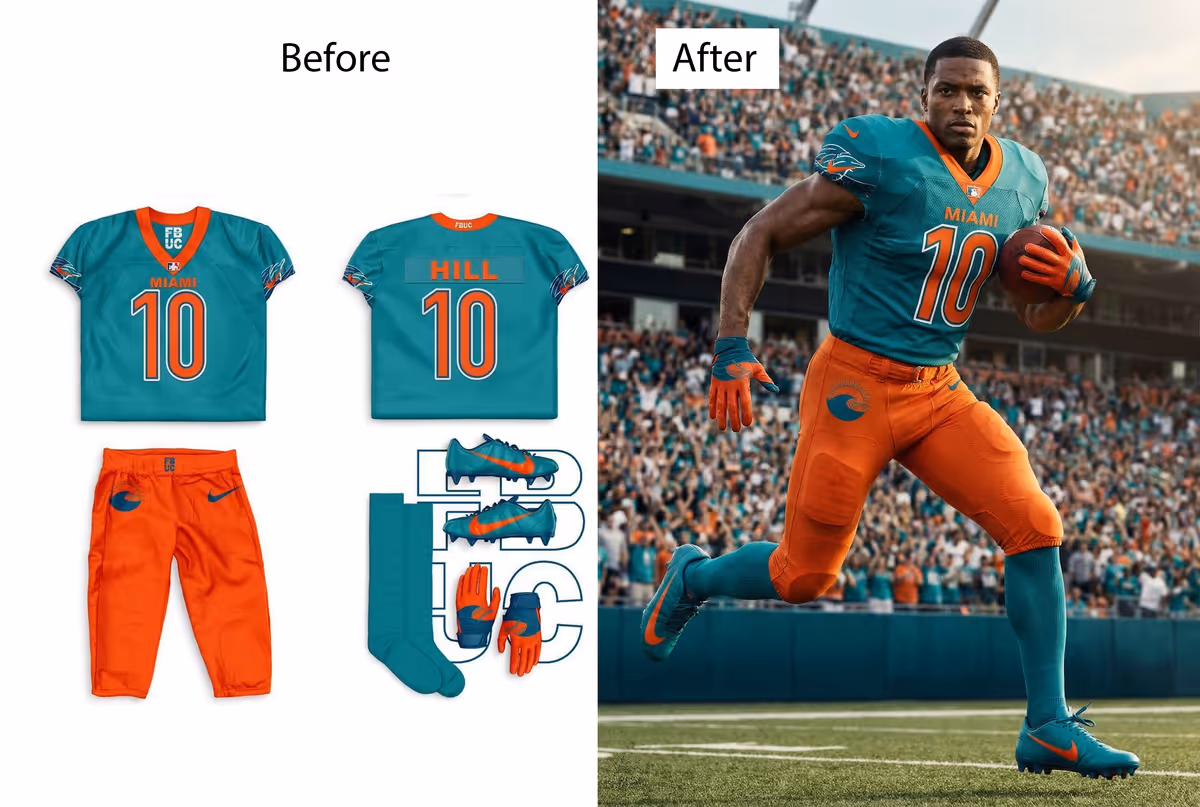 AI Generated Football Kit Mockup - Virtual Sports Jersey Try-On